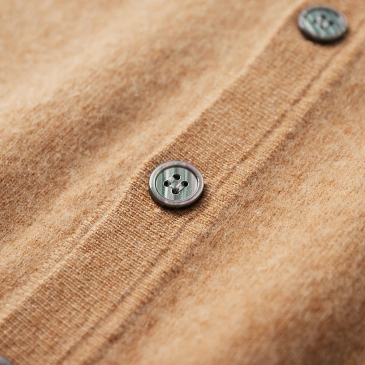 Bram | Men's Crew Neck Cardigan Sweater Camel