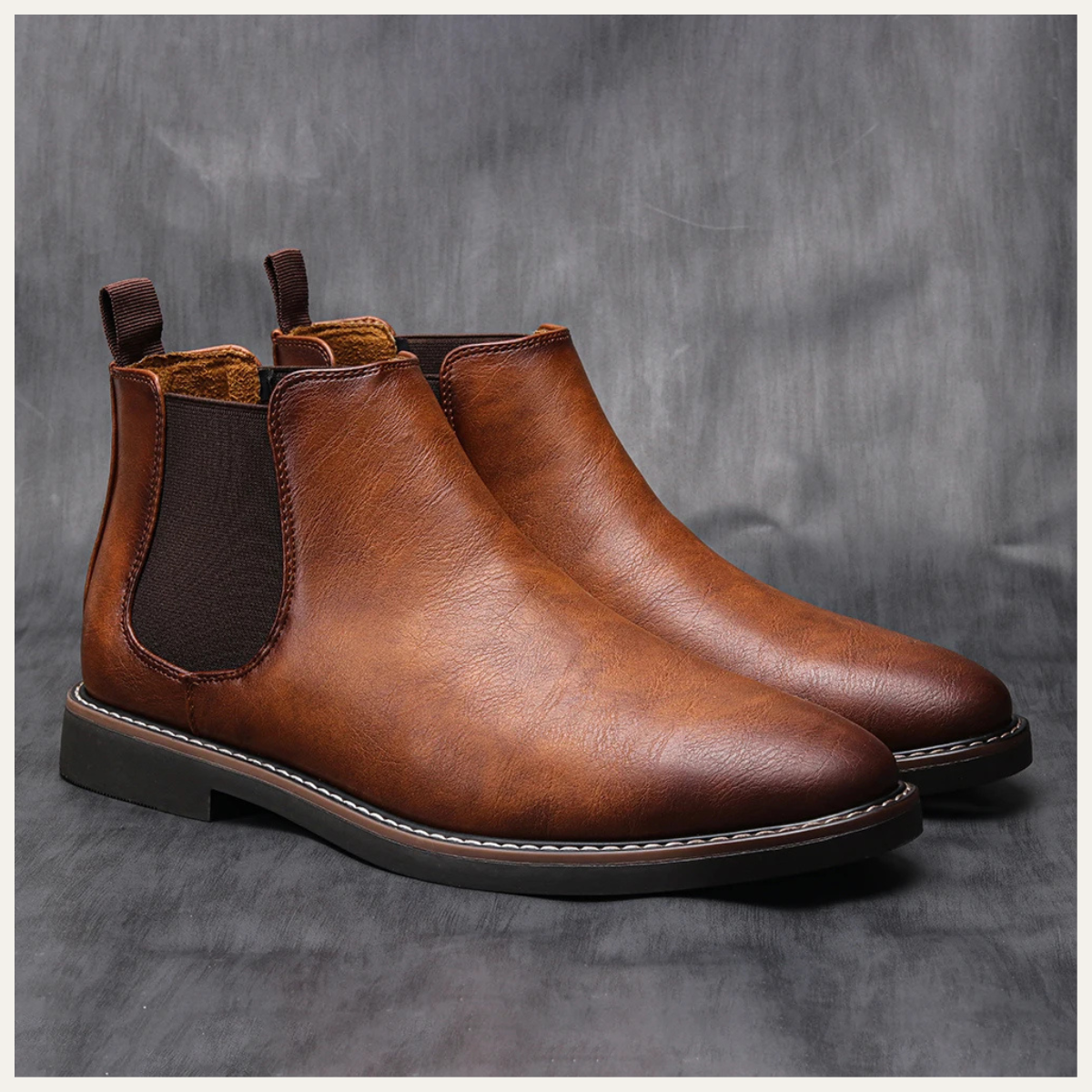 Leo | Men's Chelsea Ankle Boots Brown Suede Slip On