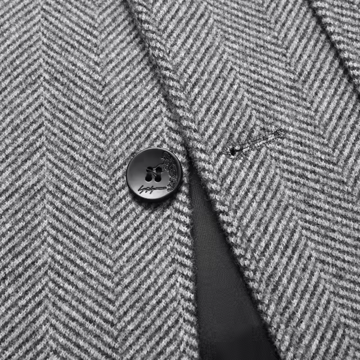 Ash | Men's Herringbone Blazer Gray Button Front Casual