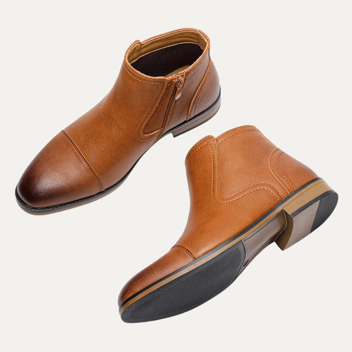 Jude | Men's Leather Ankle Boots Gray Lace Up