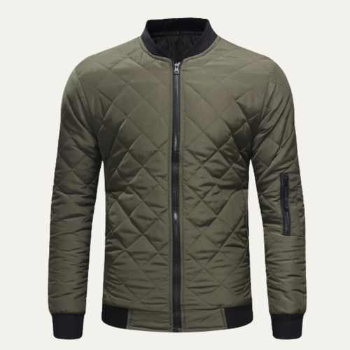 Dama Washington Axel men's quilted bomber jacket black lightweight zip up - view 2
