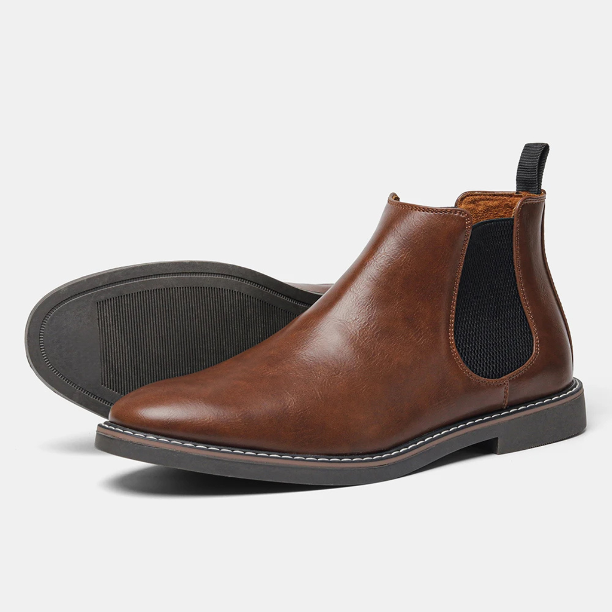 Leo | Men's Chelsea Ankle Boots Brown Suede Slip On