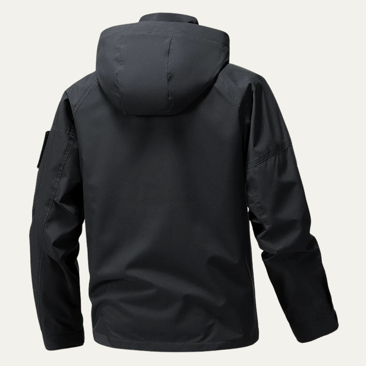 Ezra | Men's Rain Jacket Black Windbreaker Hooded Lightweight