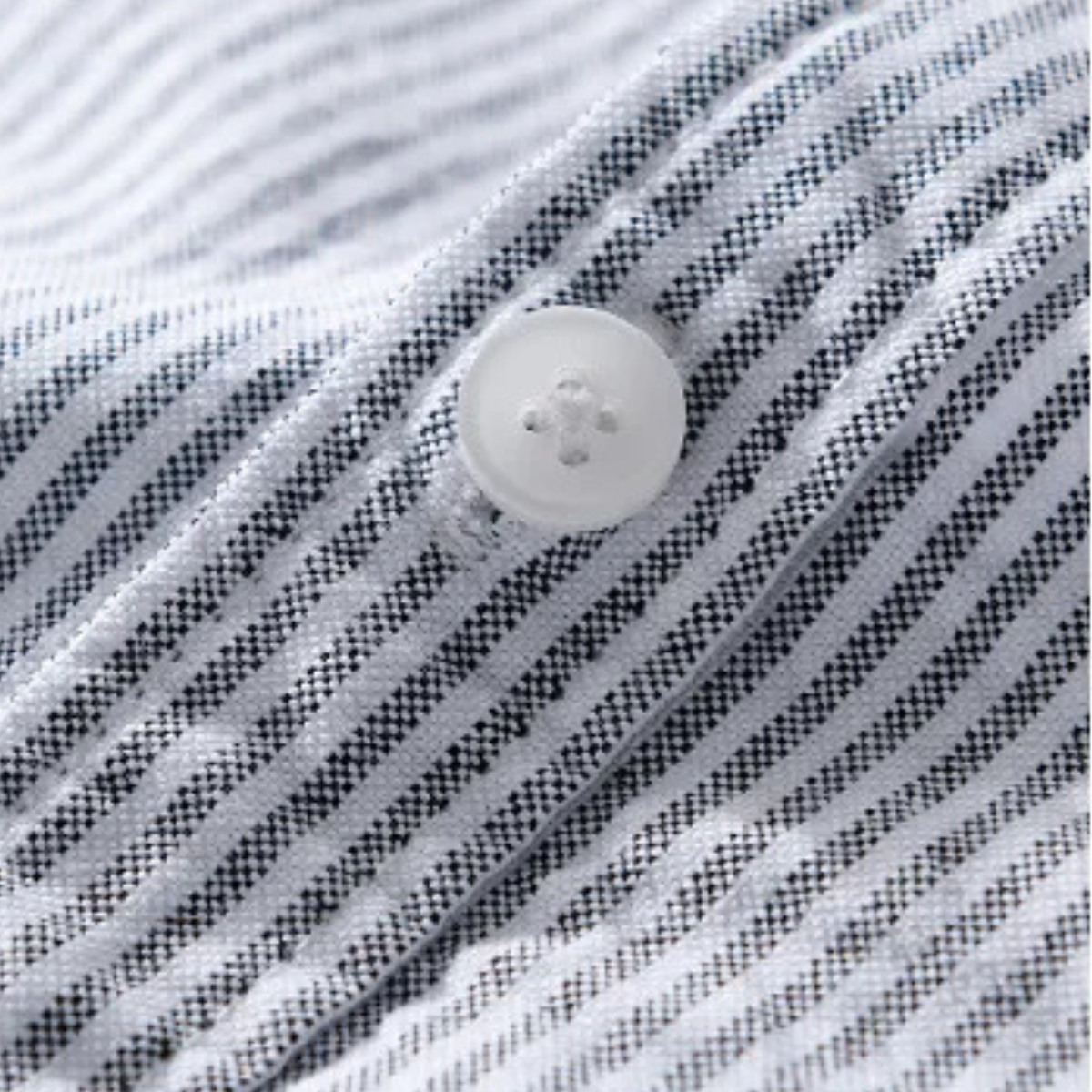 Bram | Men's Short Sleeve Button Up Shirt Light Blue Stripe
