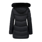 Dama Washington Alma women's puffer coat black faux fur collar hood - view 2