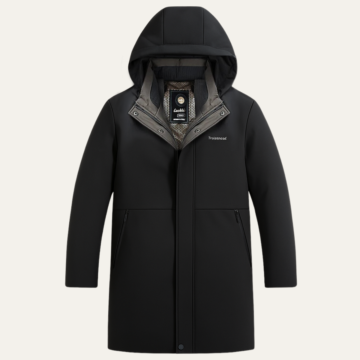 Axel | Men's Waterproof Winter Parka Black Hooded Thickened Coat