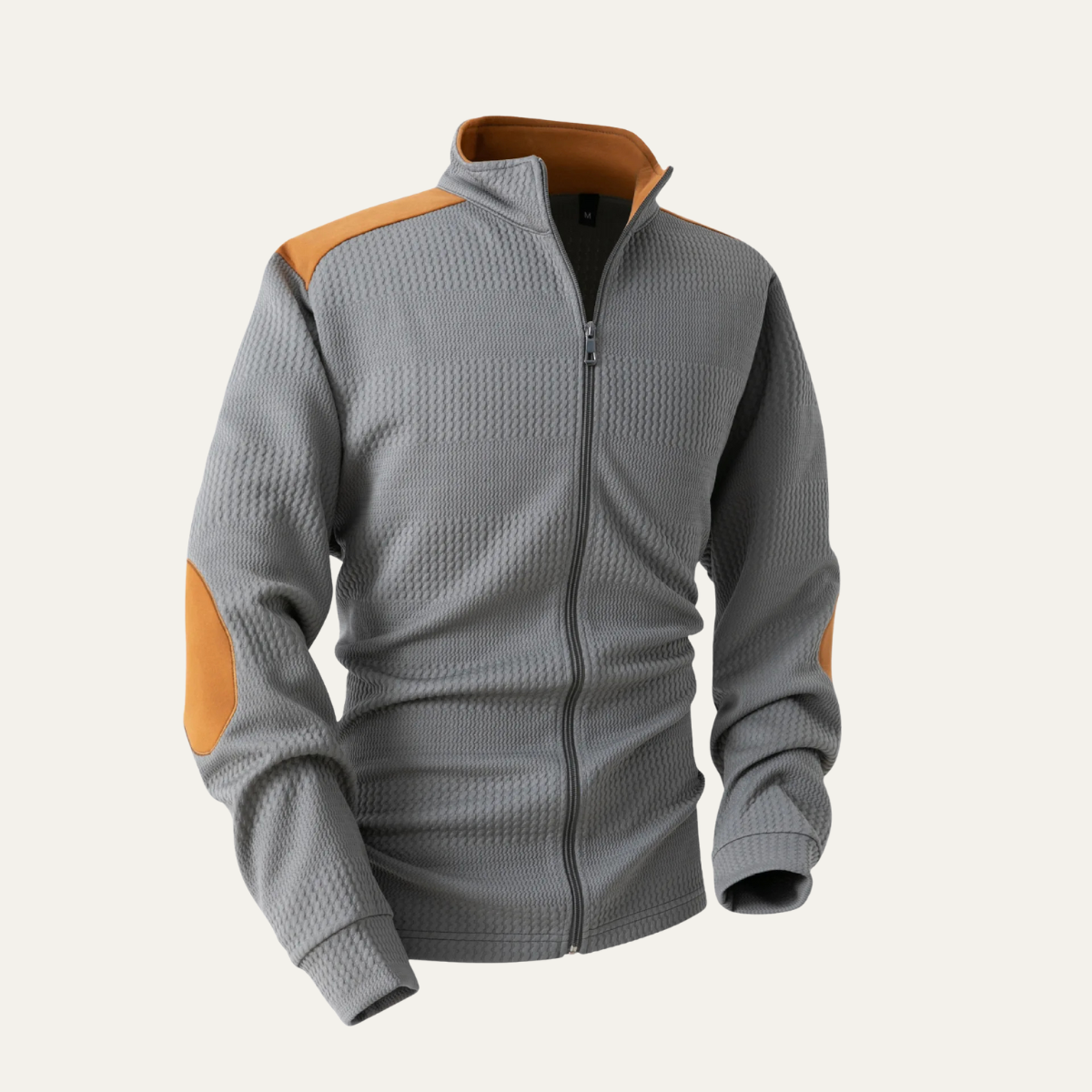 Wyatt | Men's Casual Zip Up Sweater Royal Blue Orange Trim