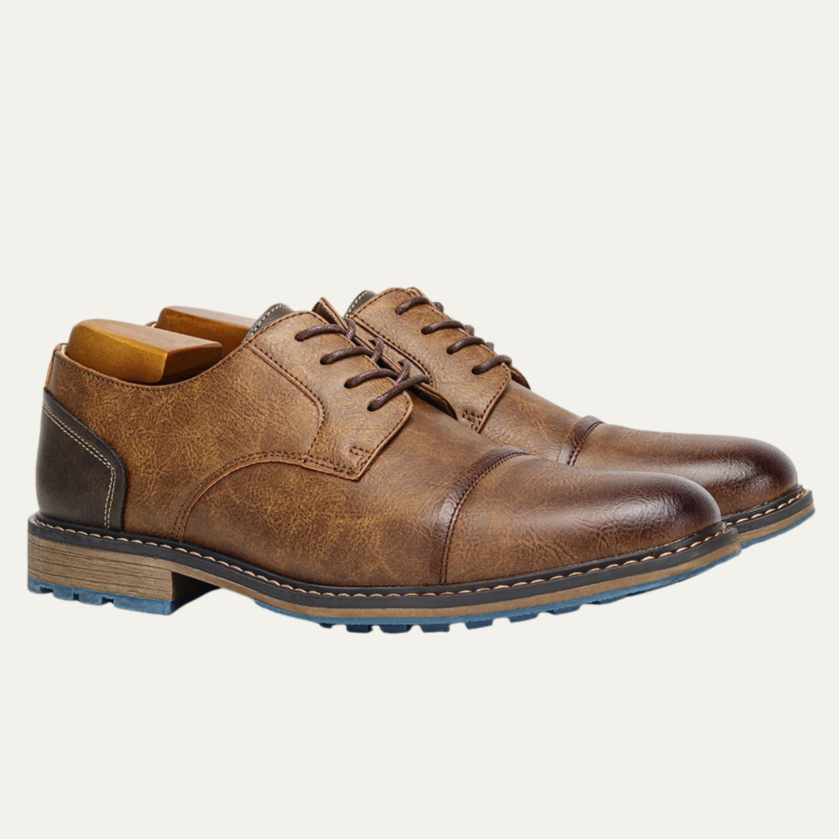 Bram | Men's Leather Oxford Shoes Brown Lace Up