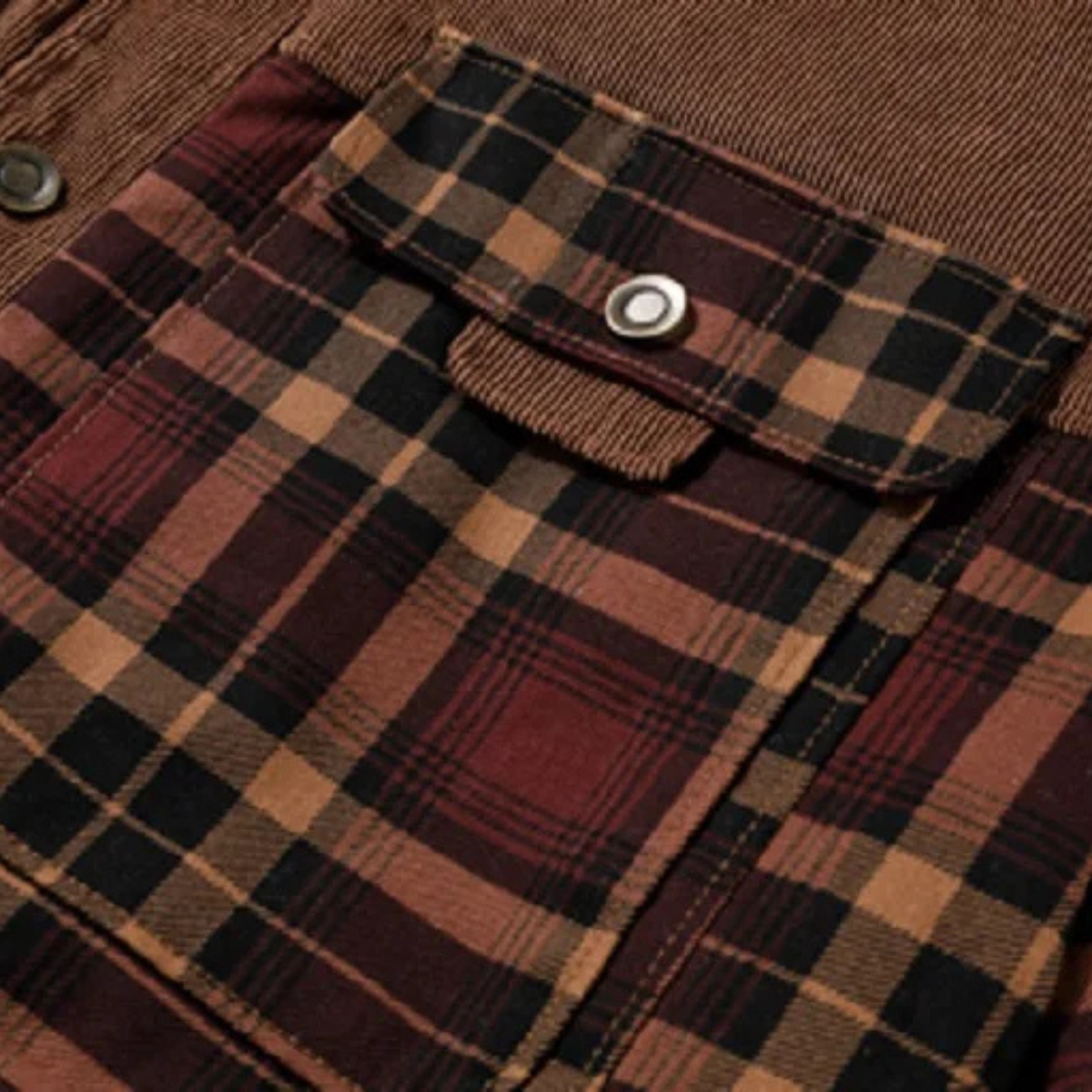 Bram | Men's Sherpa Lined Flannel Jacket Brown Plaid