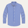 Dama Washington Blake men's striped button up shirt blue white - front view