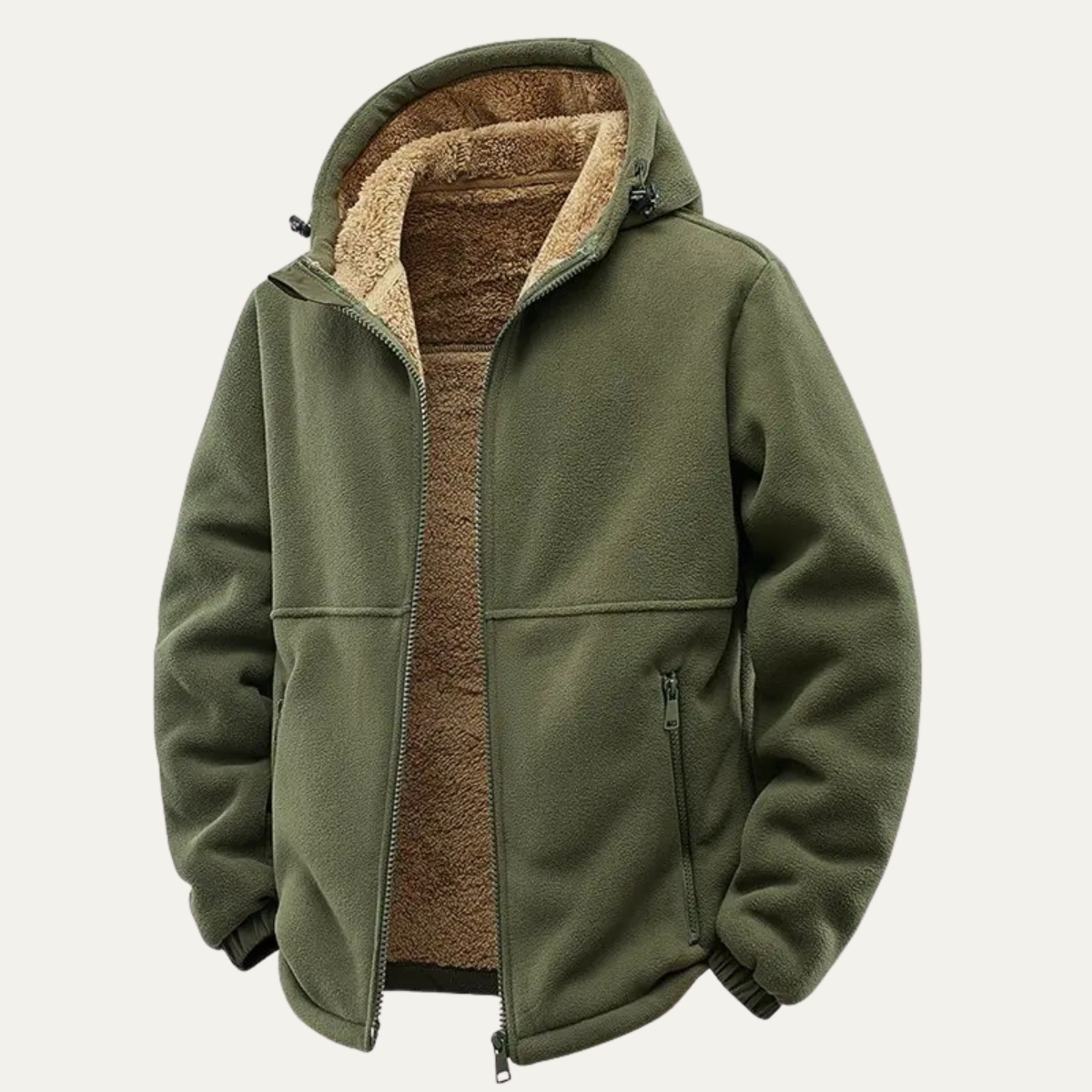 Rowan | Men's Sherpa Lined Fleece Jacket Camel Hooded