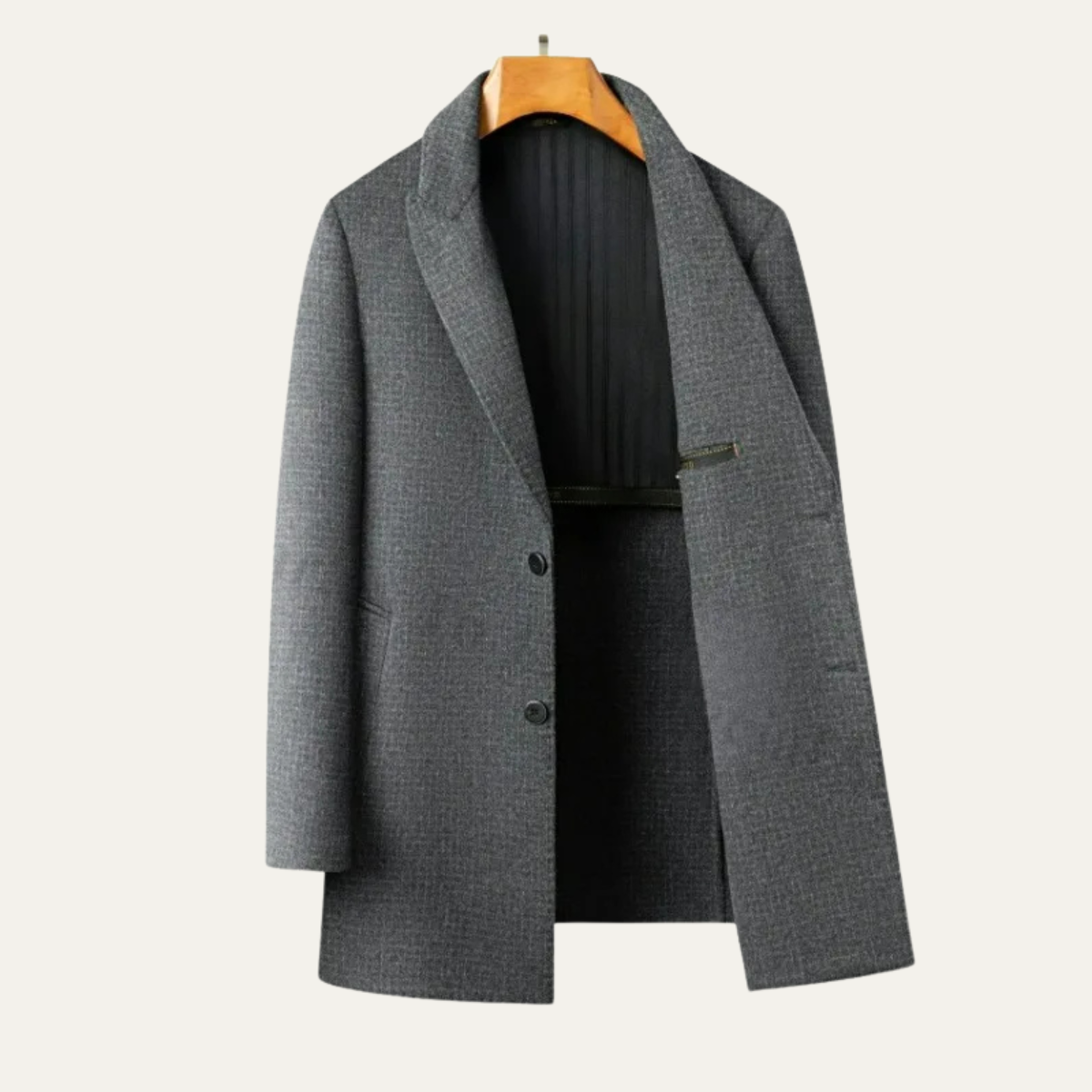 Otto | Men's Wool Overcoat Gray Button Front