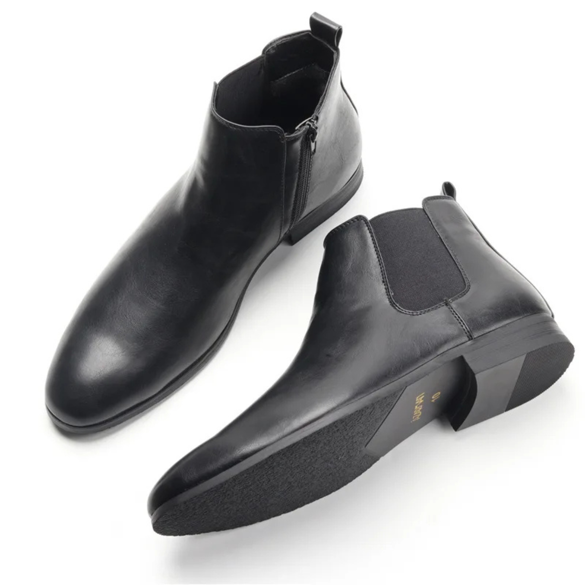 Axel | Men's Leather Chelsea Ankle Boots Brown Elastic Side Panels