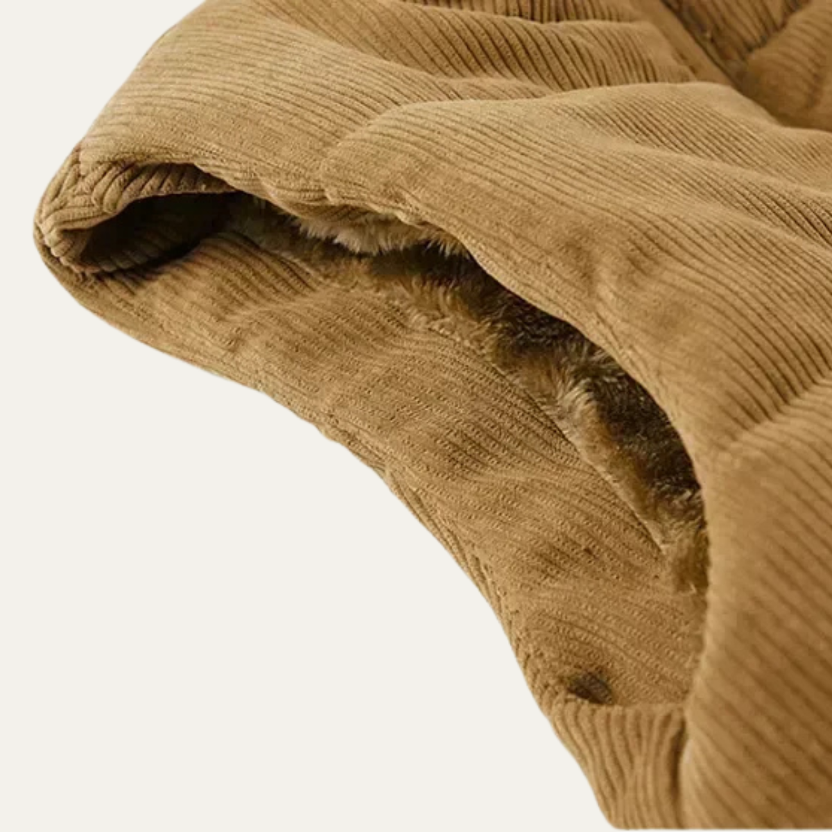 Ash | Men's Corduroy Puffer Vest Tan Cargo Pockets