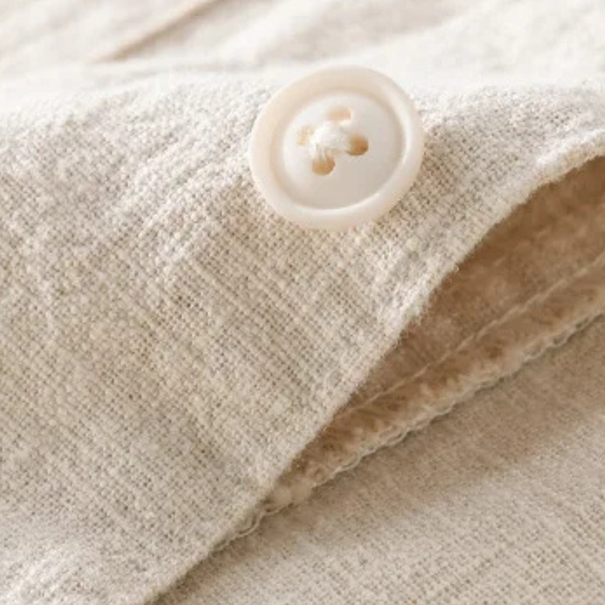 Hugo | Men's Casual Linen Shirt Jacket Cream With Pockets
