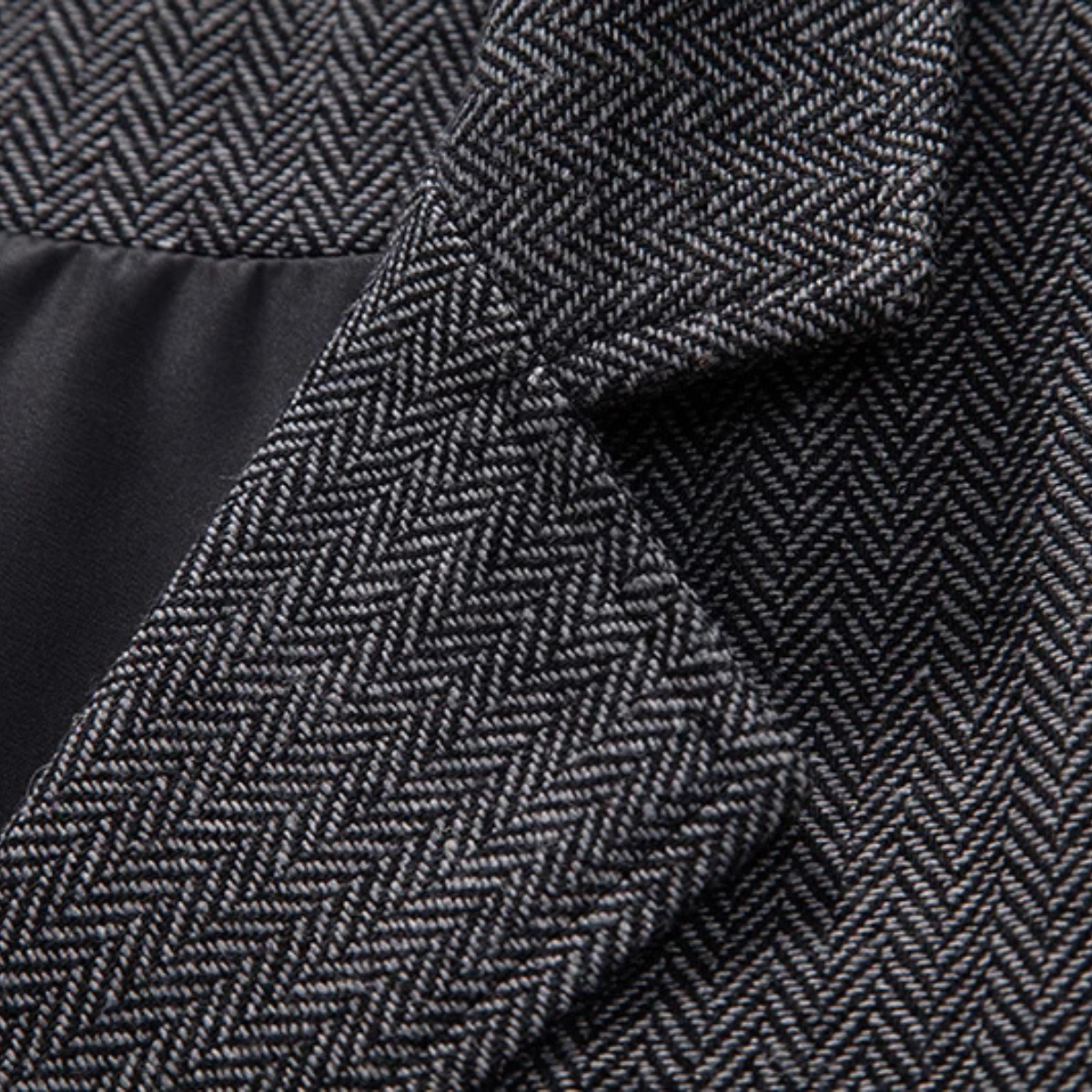 Orson | Men's Herringbone Suit Vest Charcoal Gray With Chain