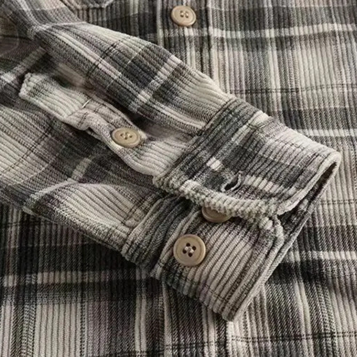 Everett | Men's Casual Plaid Flannel Shirt Gray White Black