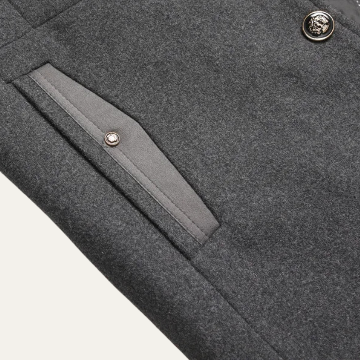 Callum | Men's Smart Casual Wool Overcoat Gray