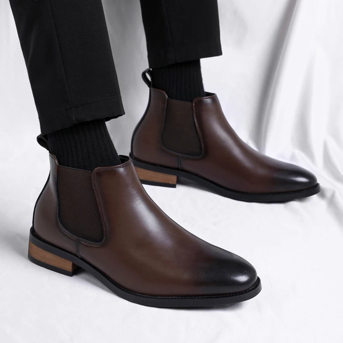 Axel | Men's Smart Leather Chelsea Boots Black
