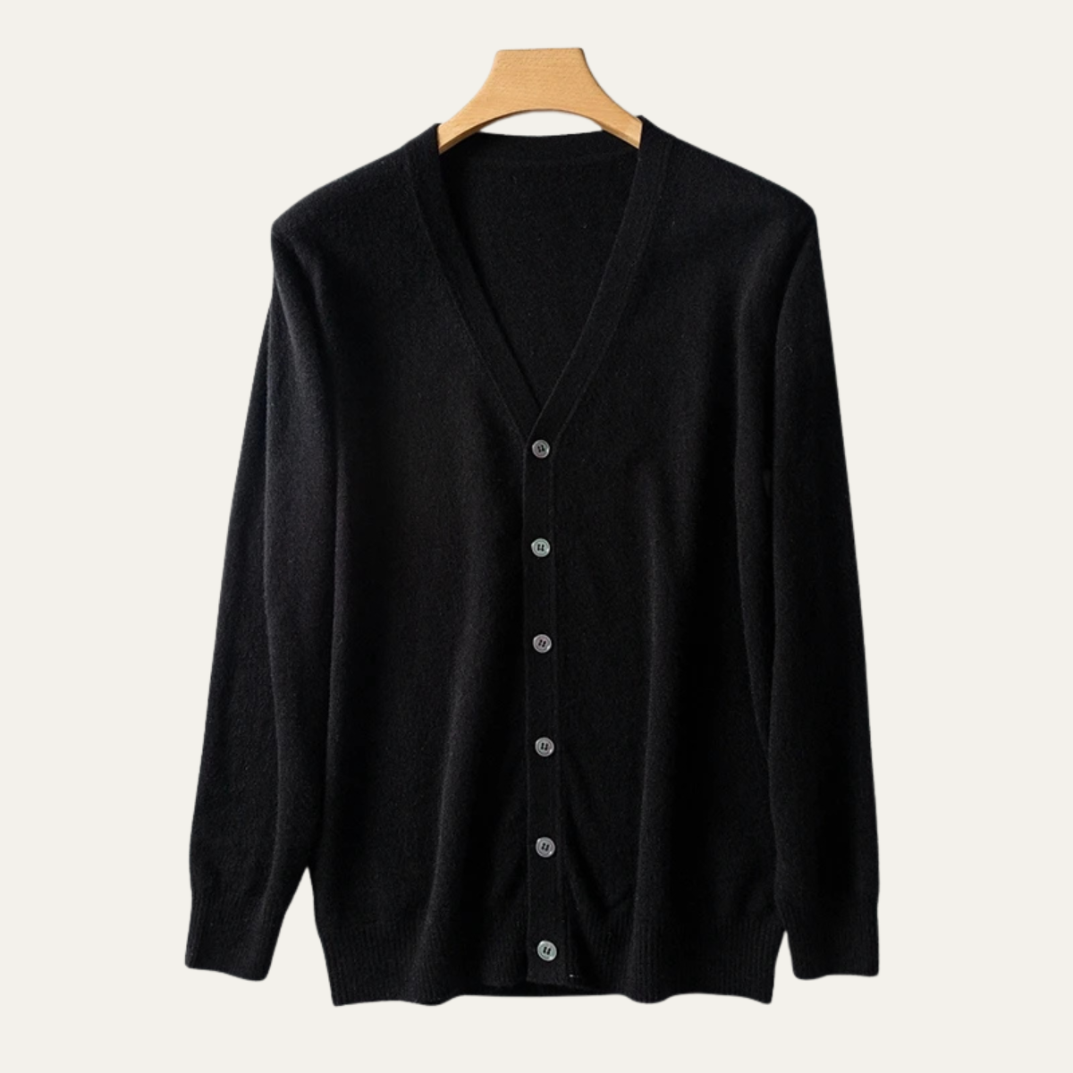 Bram | Men's Crew Neck Cardigan Sweater Camel
