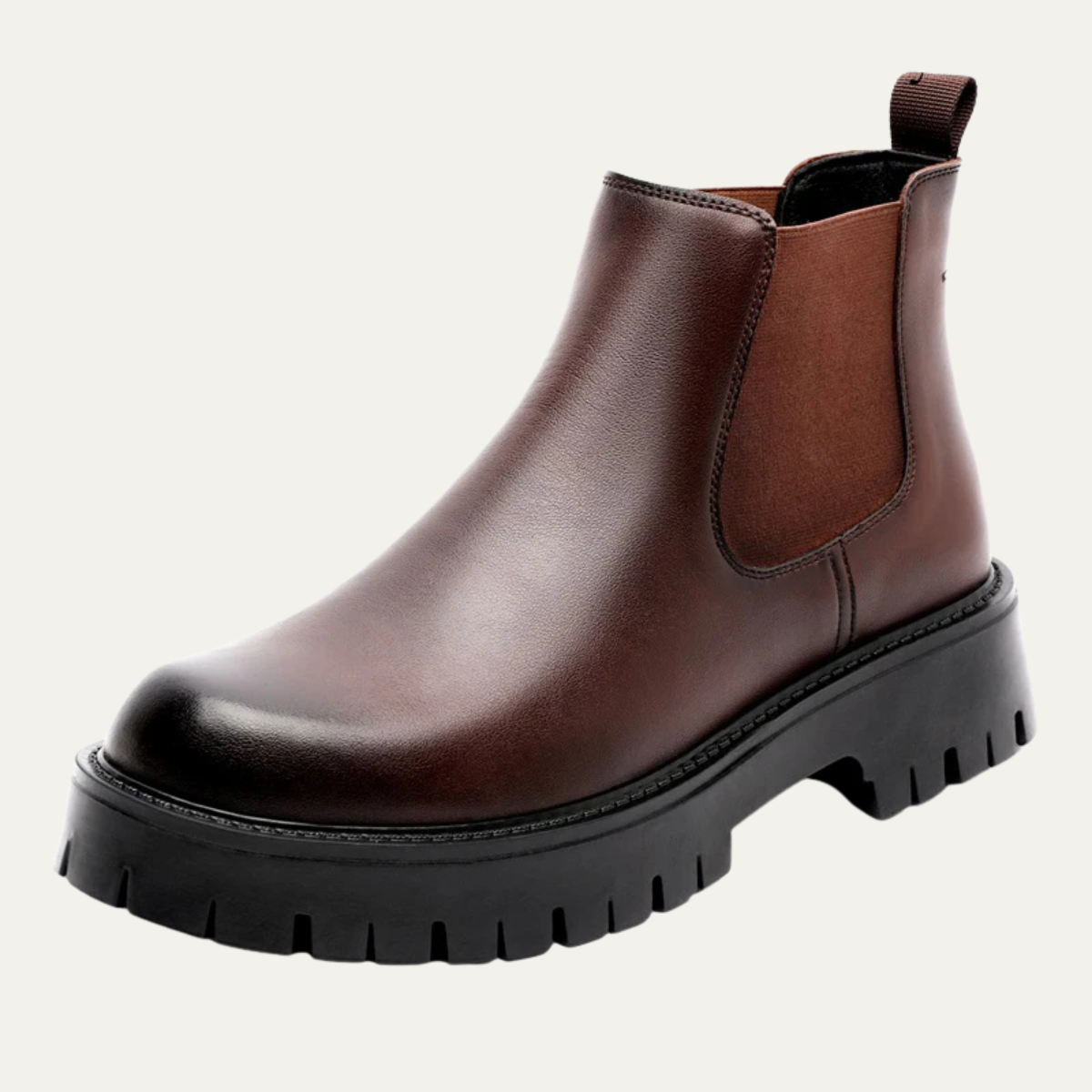 Blake | Men's Platform Leather Ankle Chelsea Boots Brown