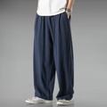 Dama Washington Rowan men's relaxed fit linen pants navy - front view