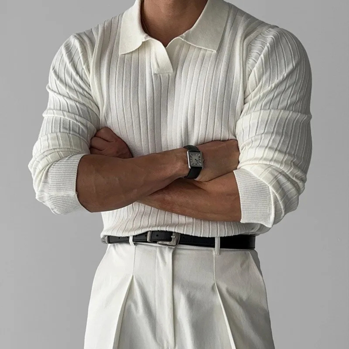 Nash | Men's Smart Casual Pinstripe Button Up Shirt Cream