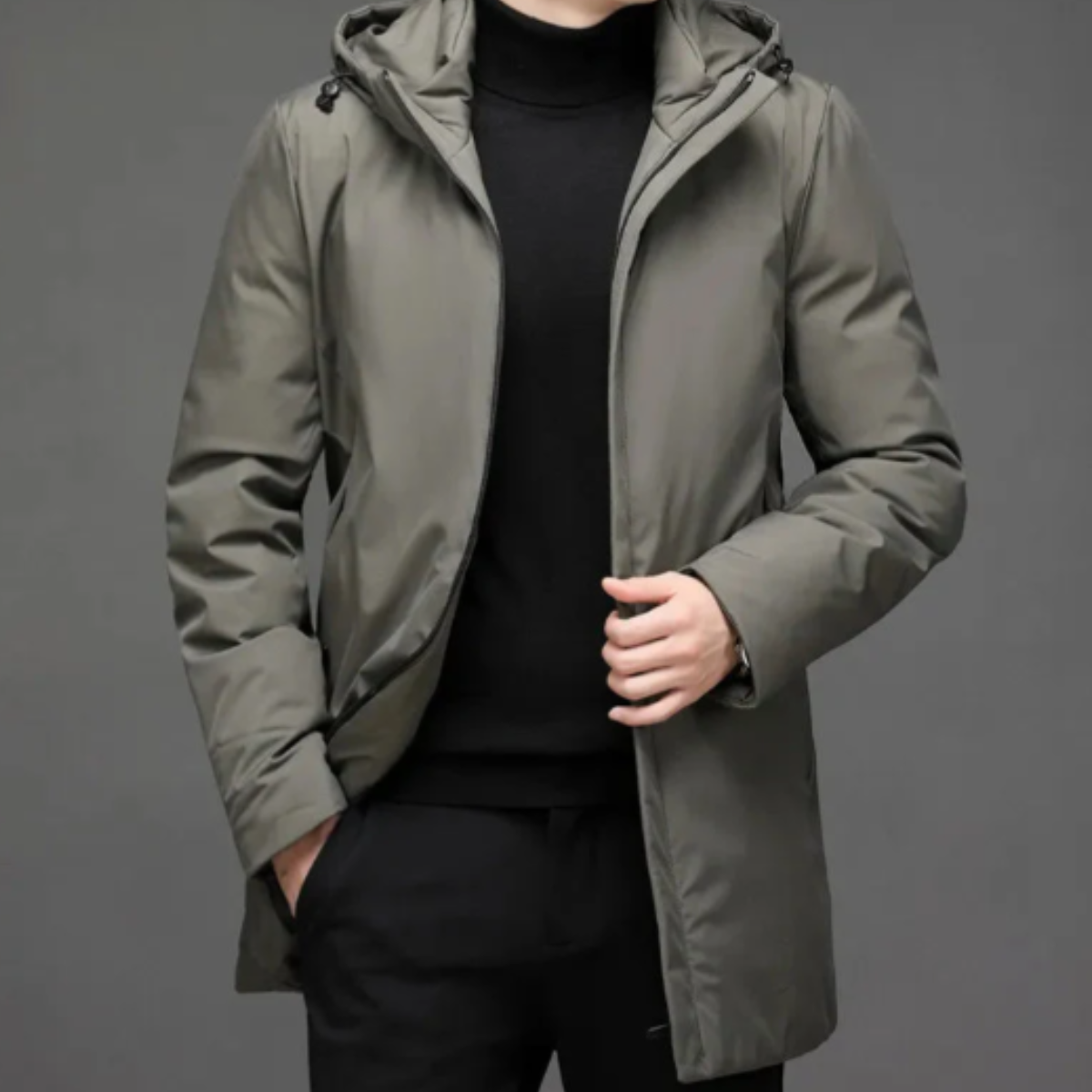 Axel | Men's Winter Puffer Coat Black Hooded