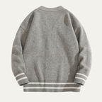 Dama Washington Beau men's casual cardigan gray white stripe knit - view 5