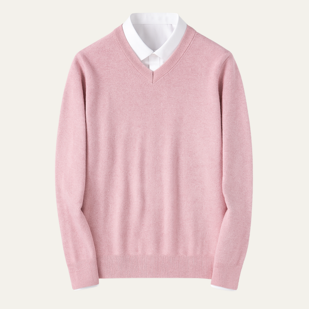Dama Washington Beau men's v neck cashmere sweater cream - view 2