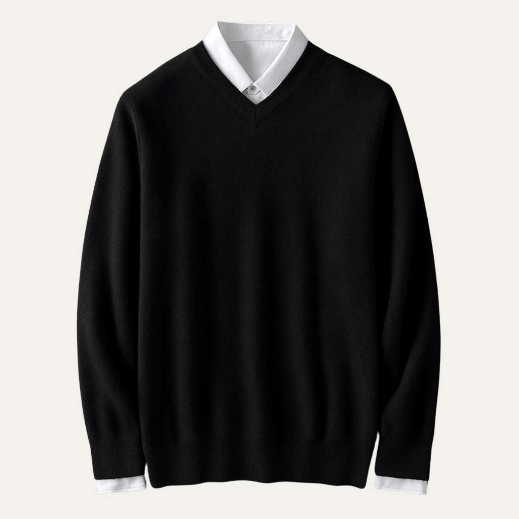 Dama Washington Beau men's v neck cashmere sweater cream - view 3