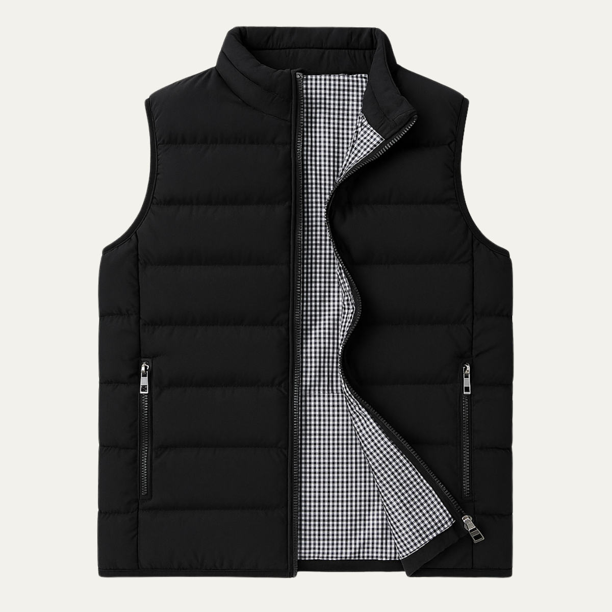 Axel | Men's Puffer Vest Navy Quilted Zip Pocket