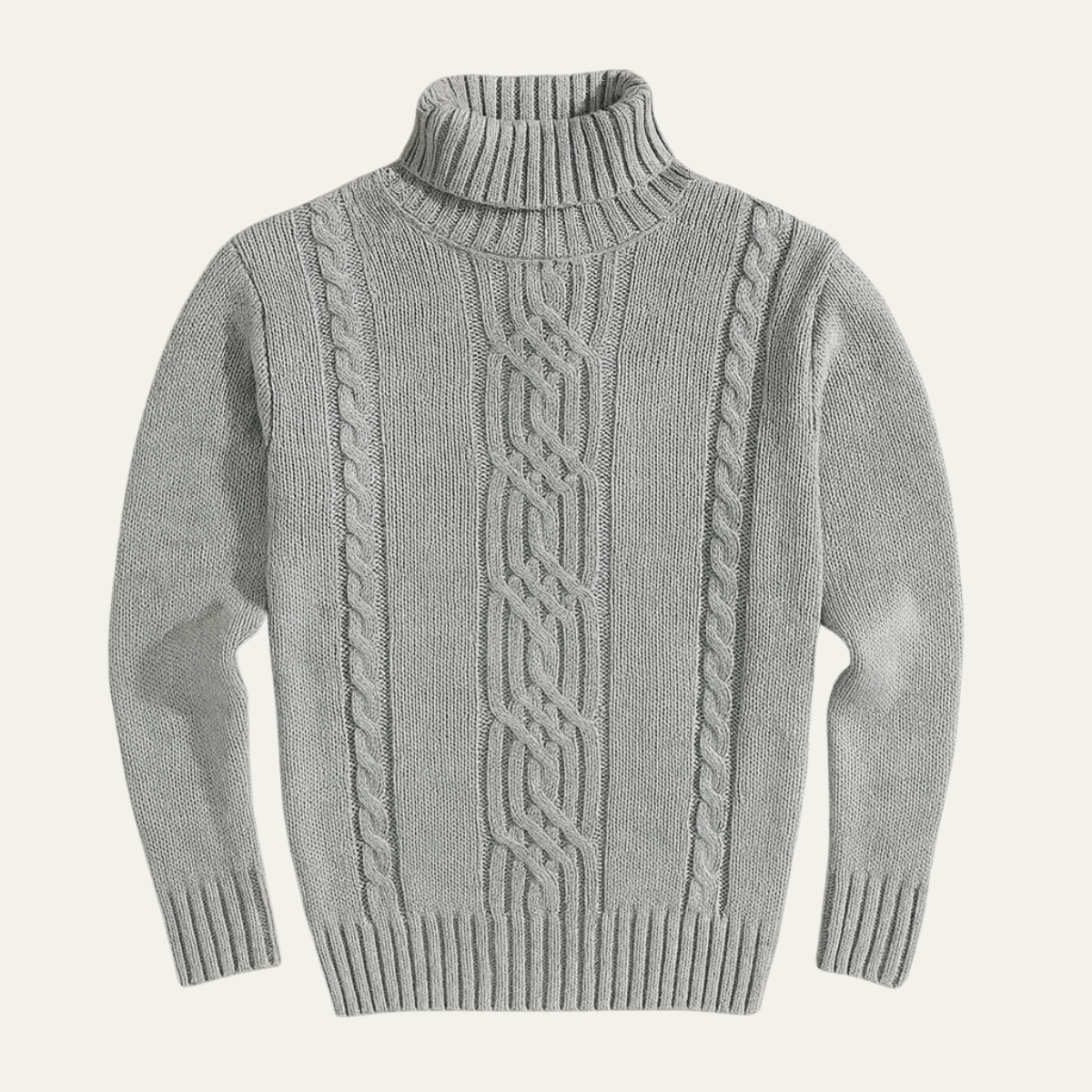 Bram | Men's Cable Knit Turtleneck Sweater Black