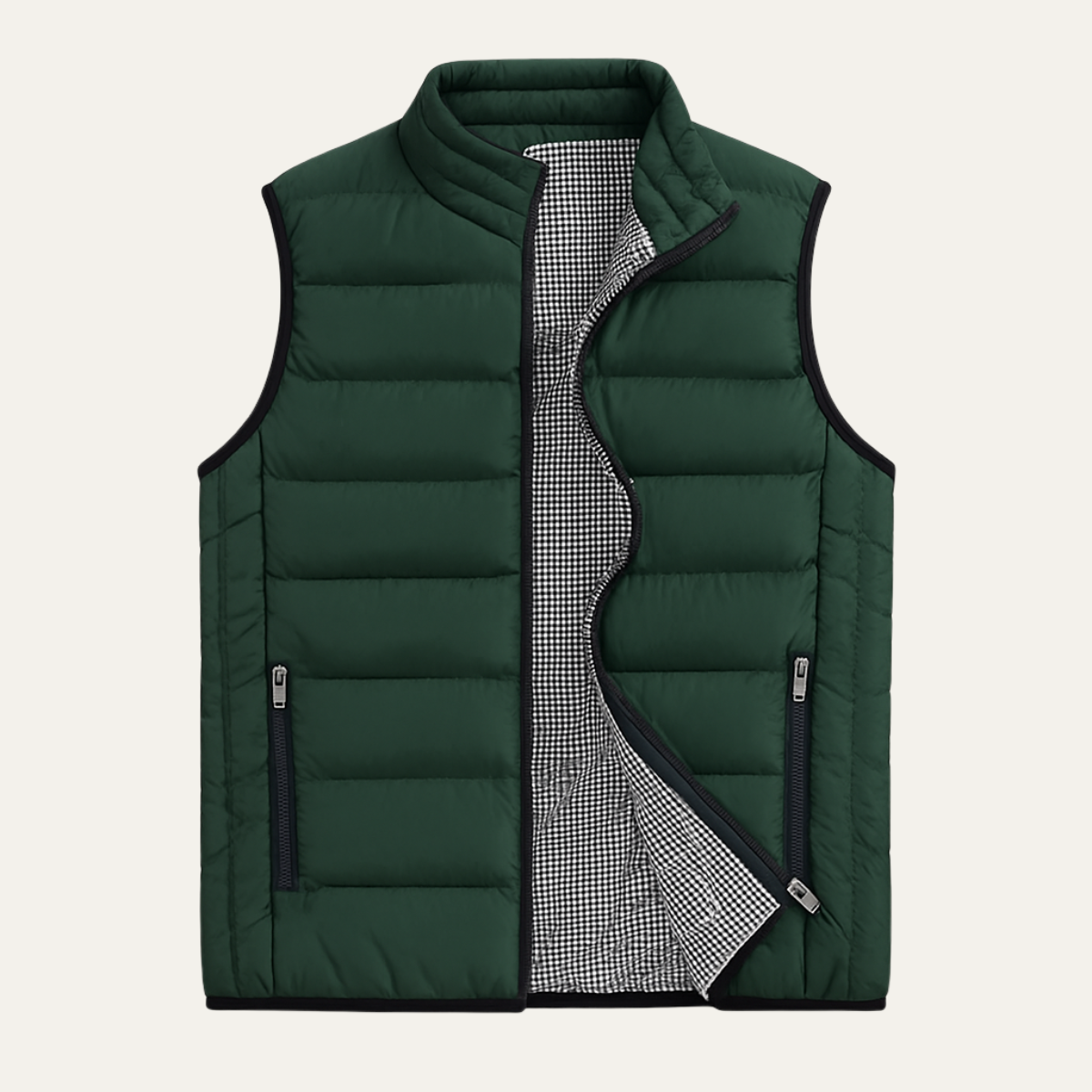 Axel | Men's Puffer Vest Navy Quilted Zip Pocket
