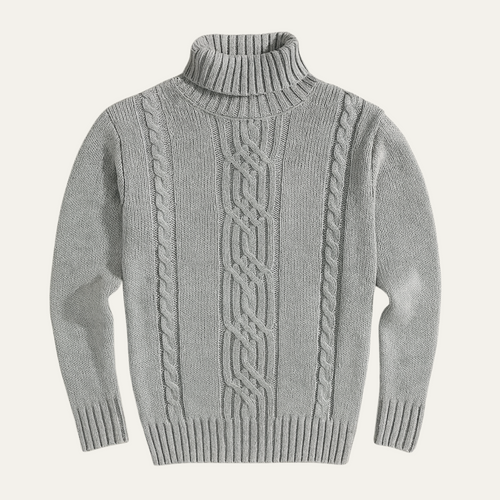 Dama Washington Axel men's cable knit turtleneck sweater black - view 2