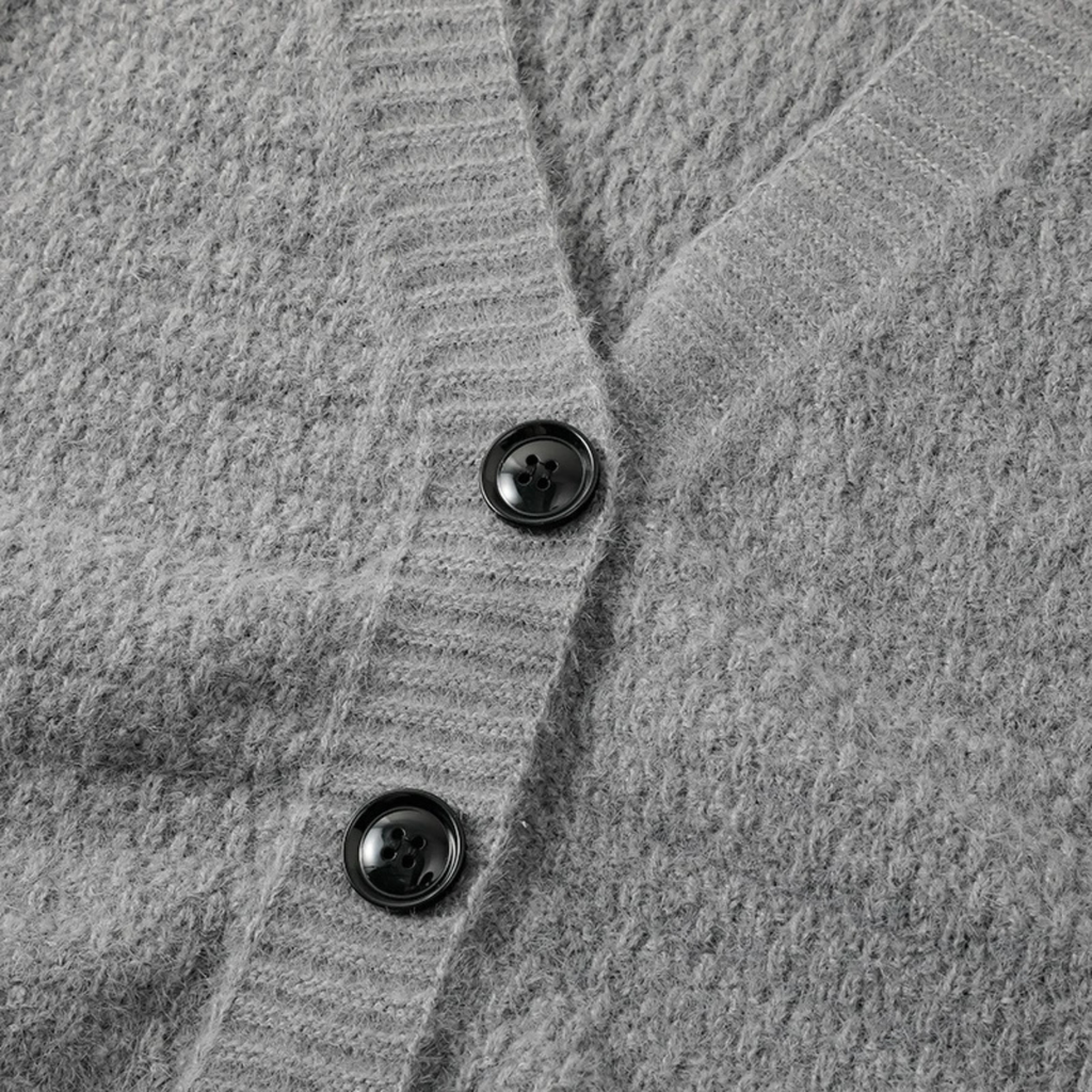 Dama Washington Axel men's oversized button up cardigan gray v neck - view 5