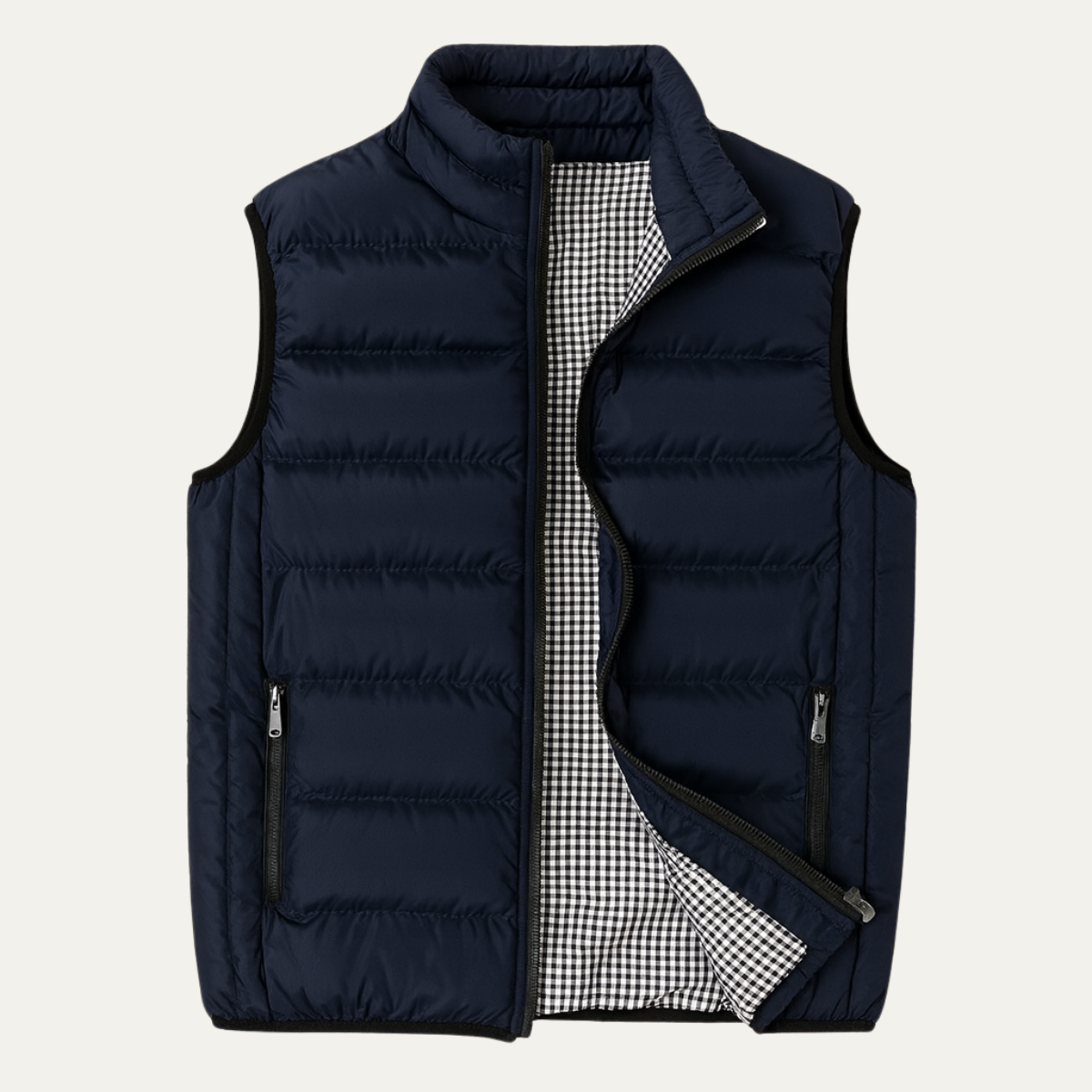 Axel | Men's Puffer Vest Navy Quilted Zip Pocket