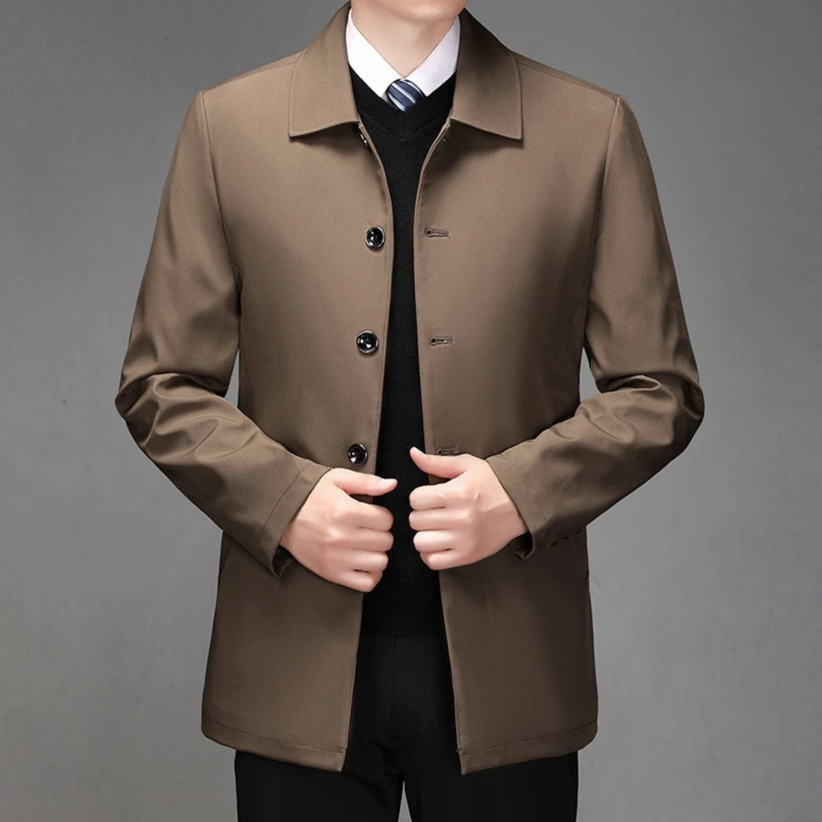 Axel | Men's Smart Casual Lightweight Button Jacket Navy