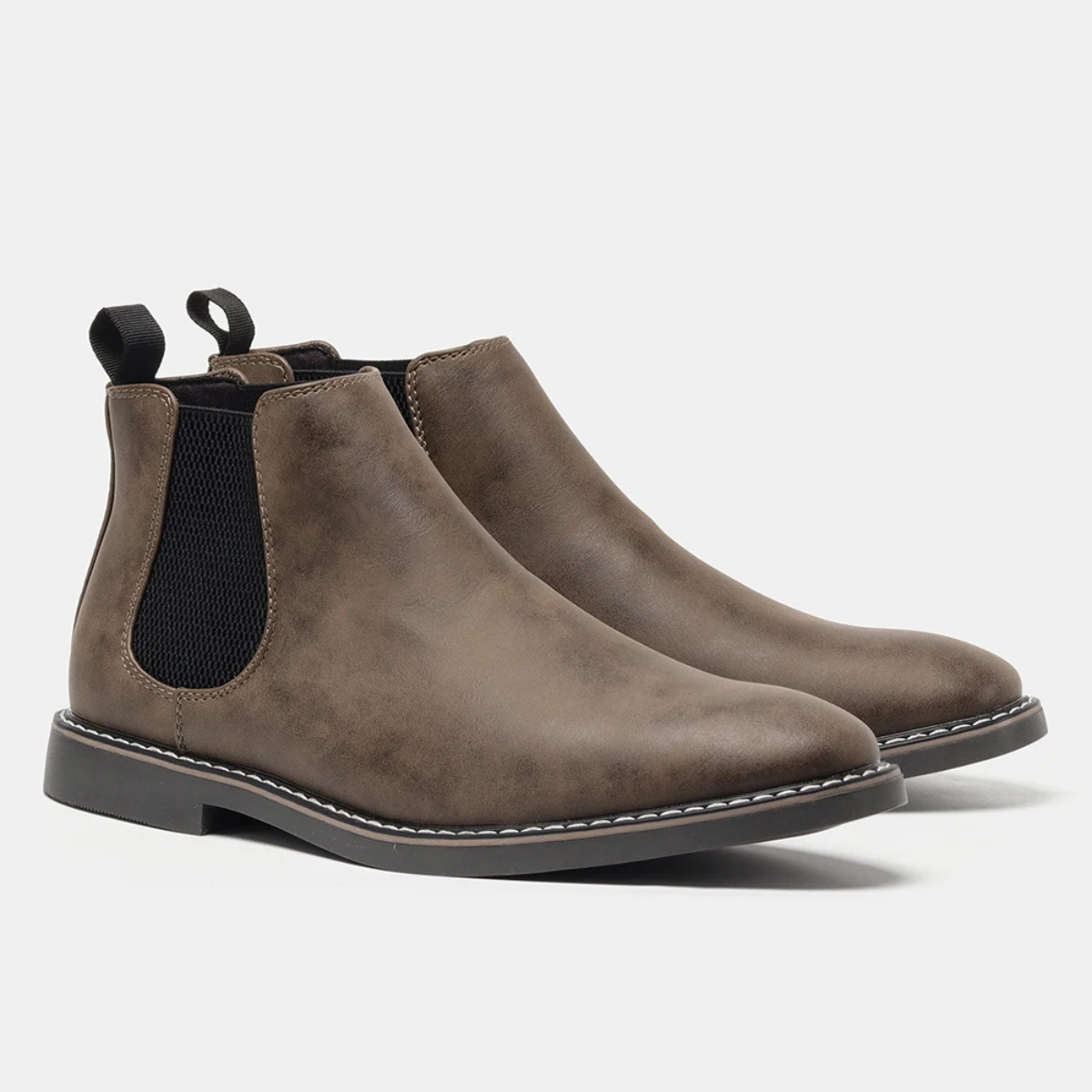 Leo | Men's Chelsea Ankle Boots Brown Suede Slip On