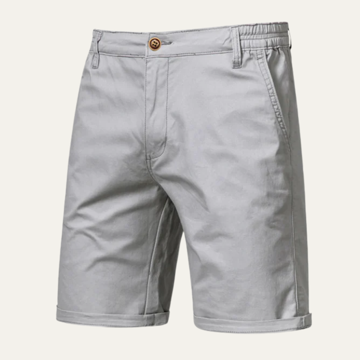 Callum | Men's Chino Shorts Cream Flat Front