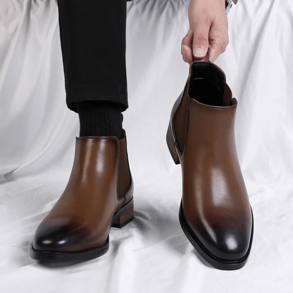 Axel | Men's Smart Leather Chelsea Boots Black