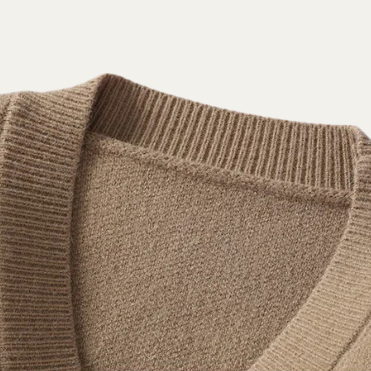 Axel | Men's Cardigan Beige With Embroidered Details Button Down