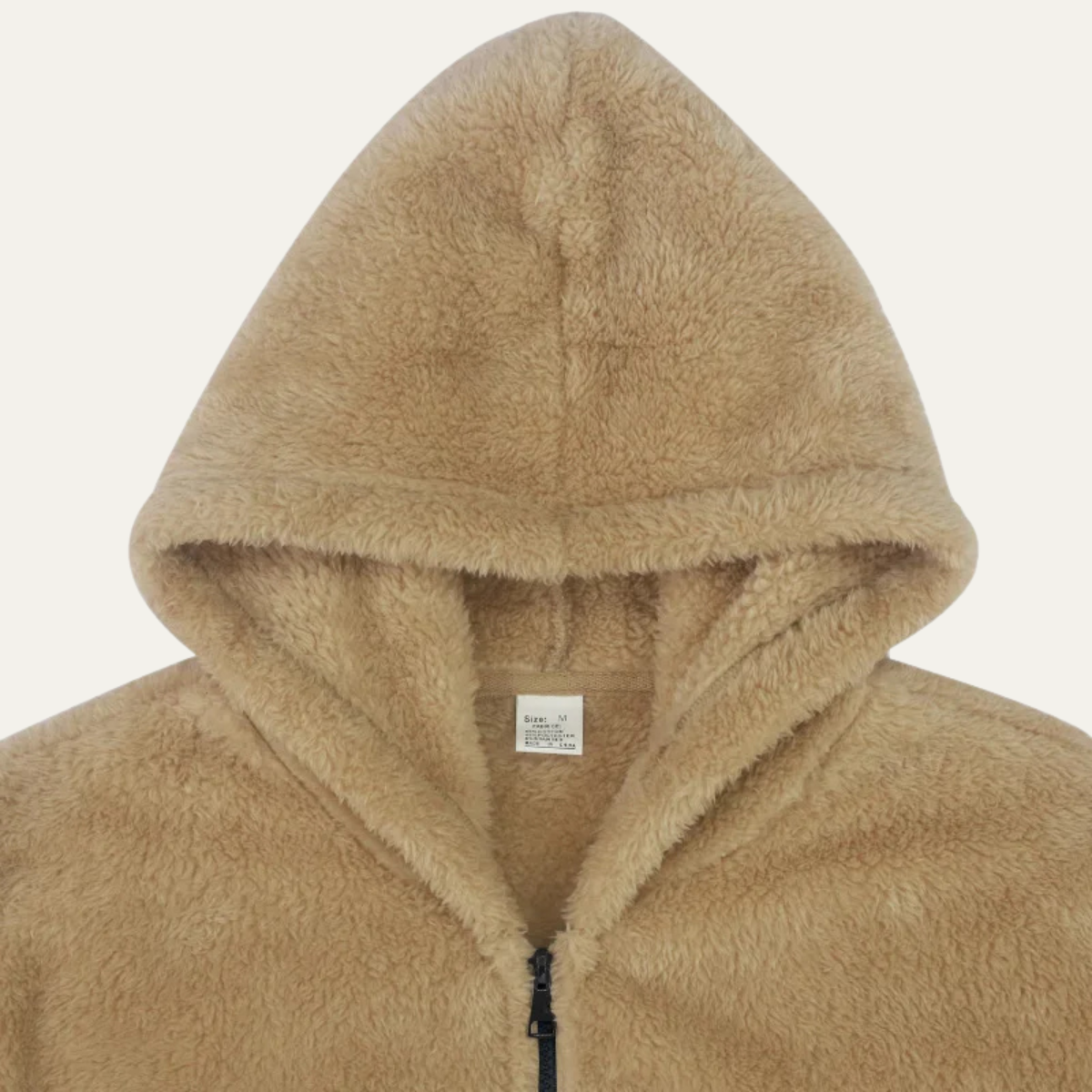 Ezra | Men's Fleece Zip Up Hoodie Beige