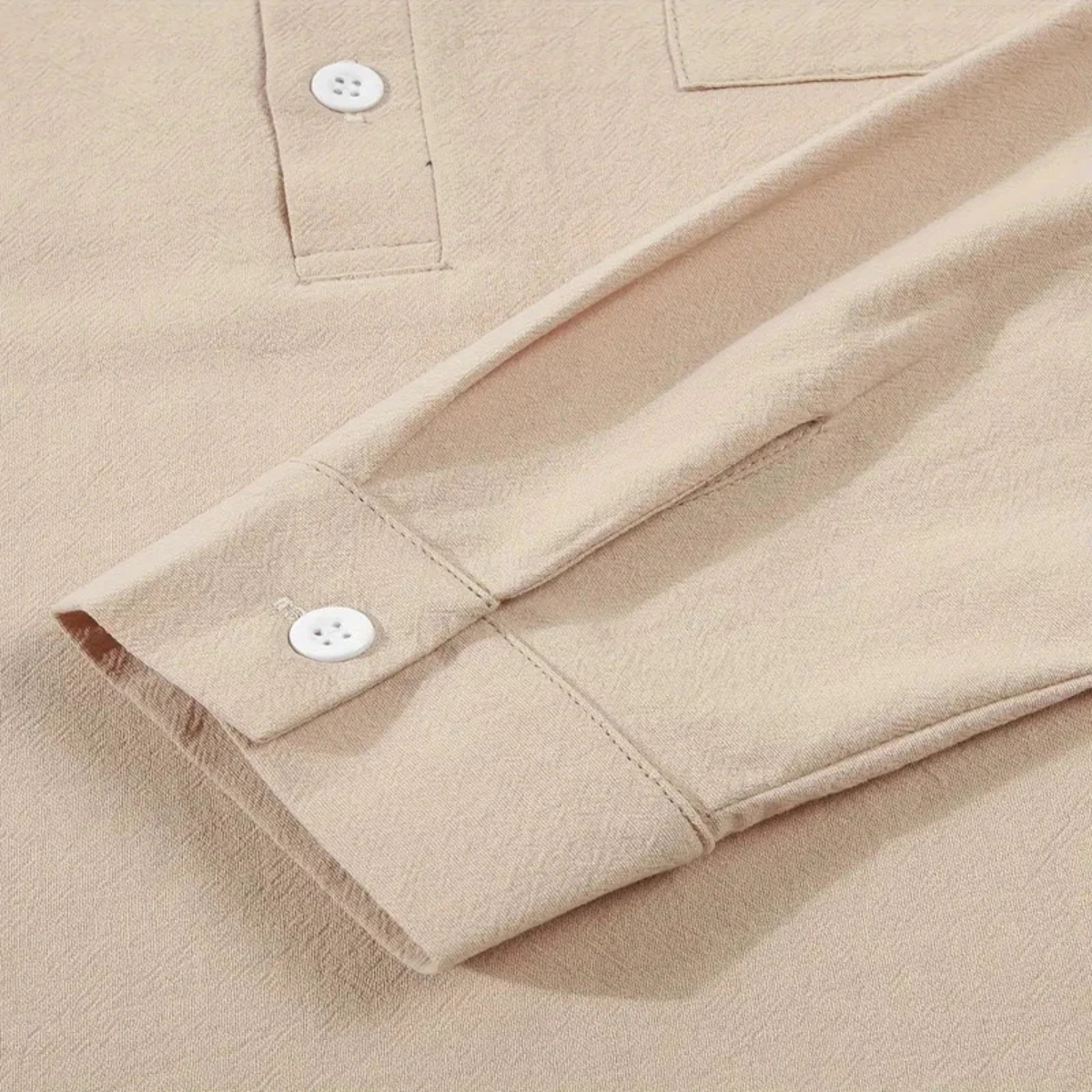 Eli | Men's Linen Set Cream Henley Shirt And Pants