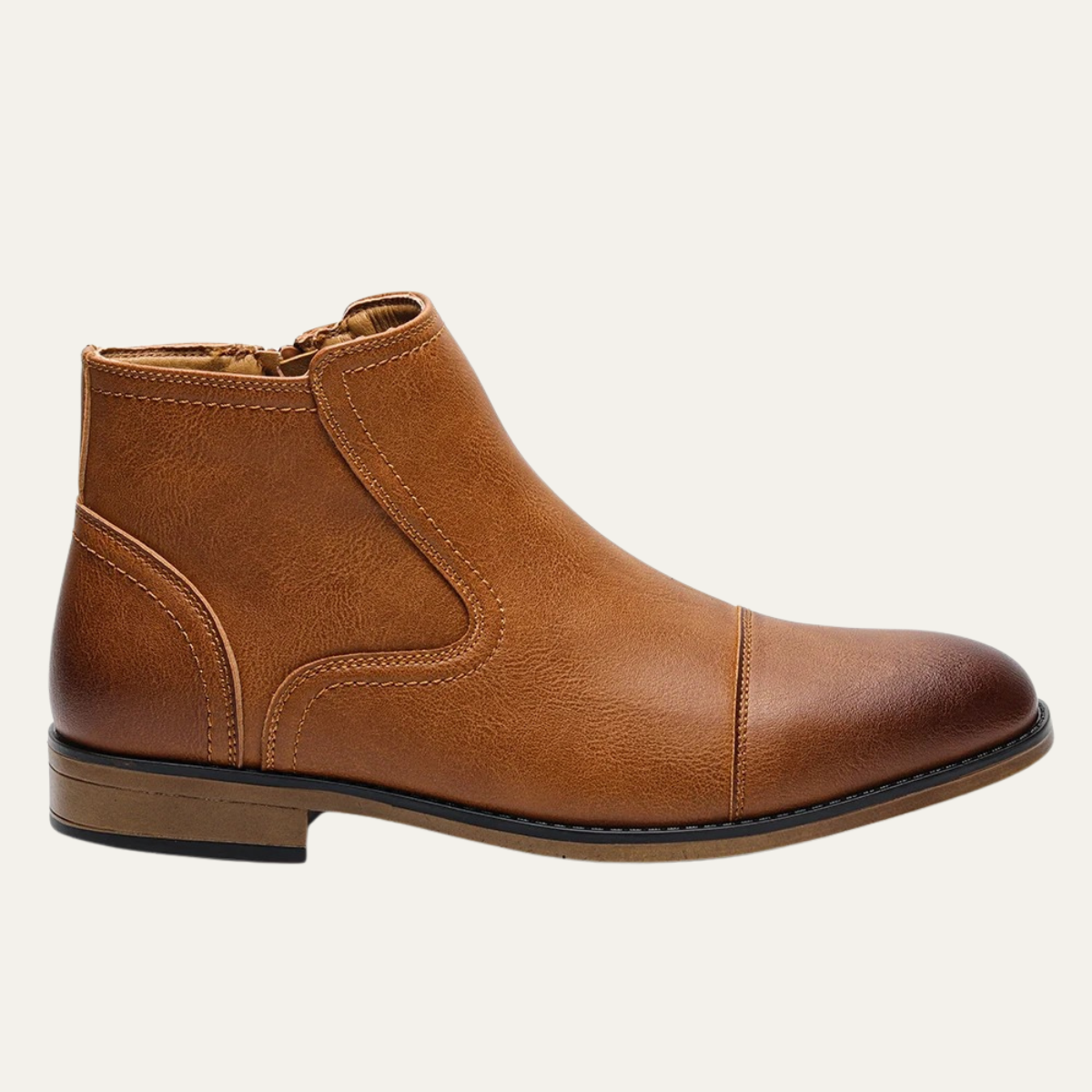 Jude | Men's Leather Ankle Boots Gray Lace Up