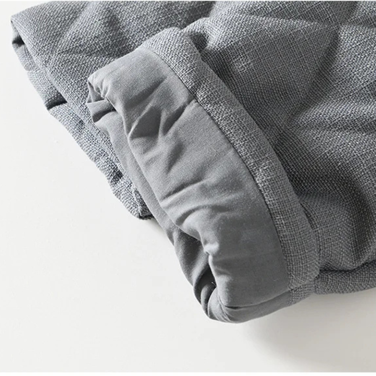 Bram | Men's Quilted Jacket Gray Button Front Stand Collar
