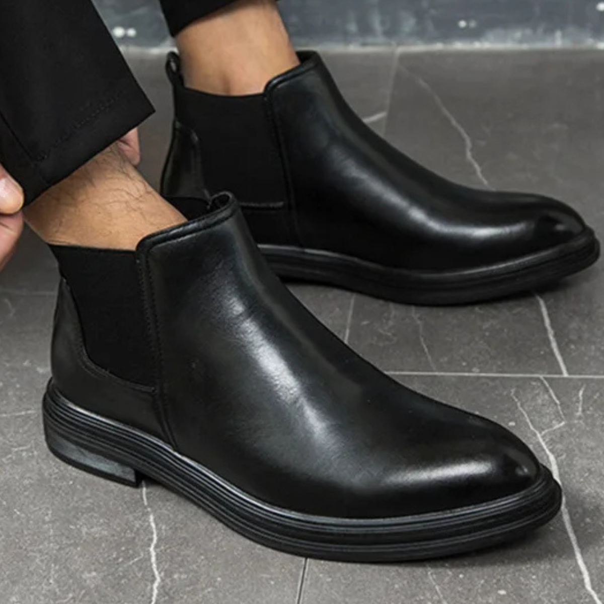Blake | Men's Chelsea Boots Black Leather Slip On