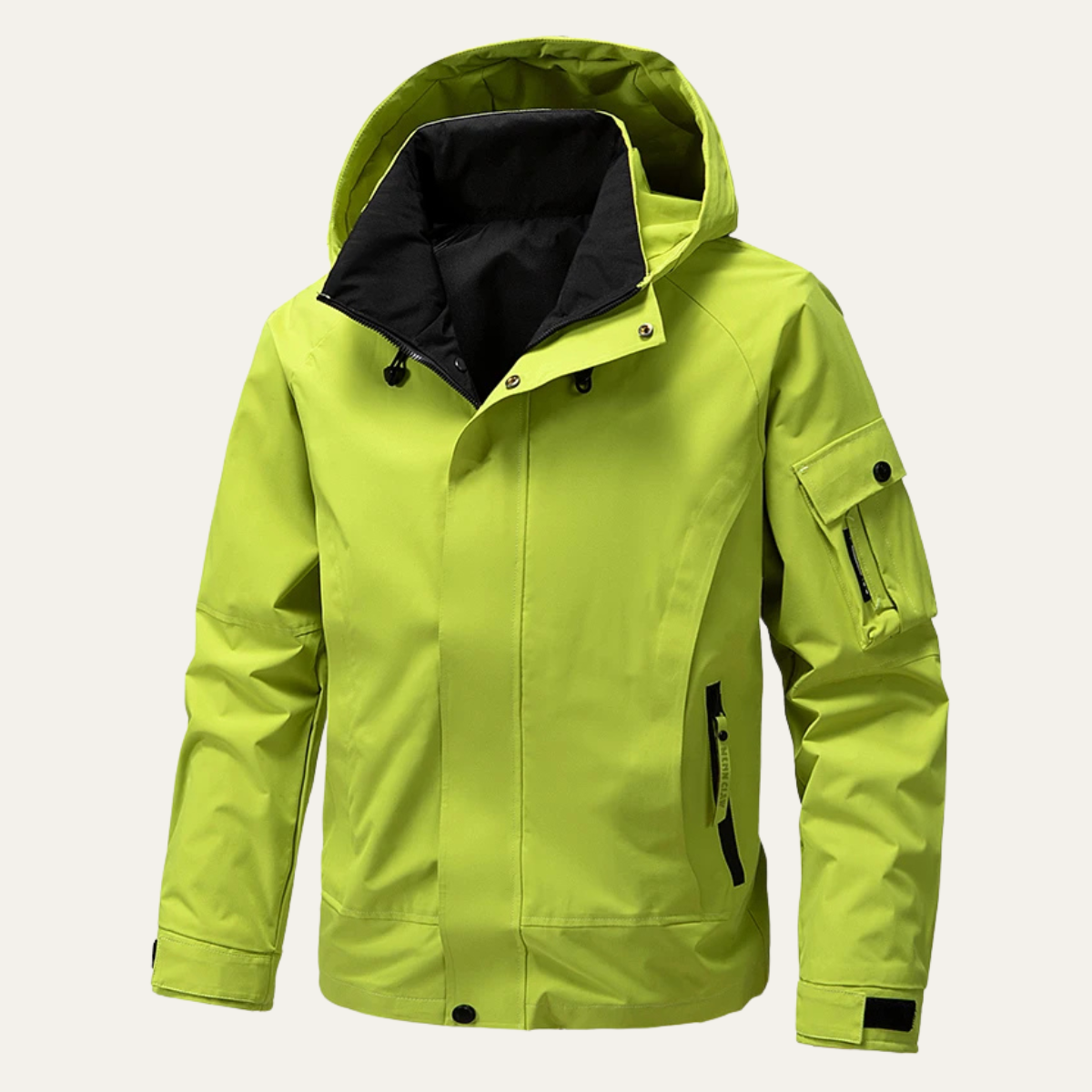 Ezra | Men's Rain Jacket Black Windbreaker Hooded Lightweight