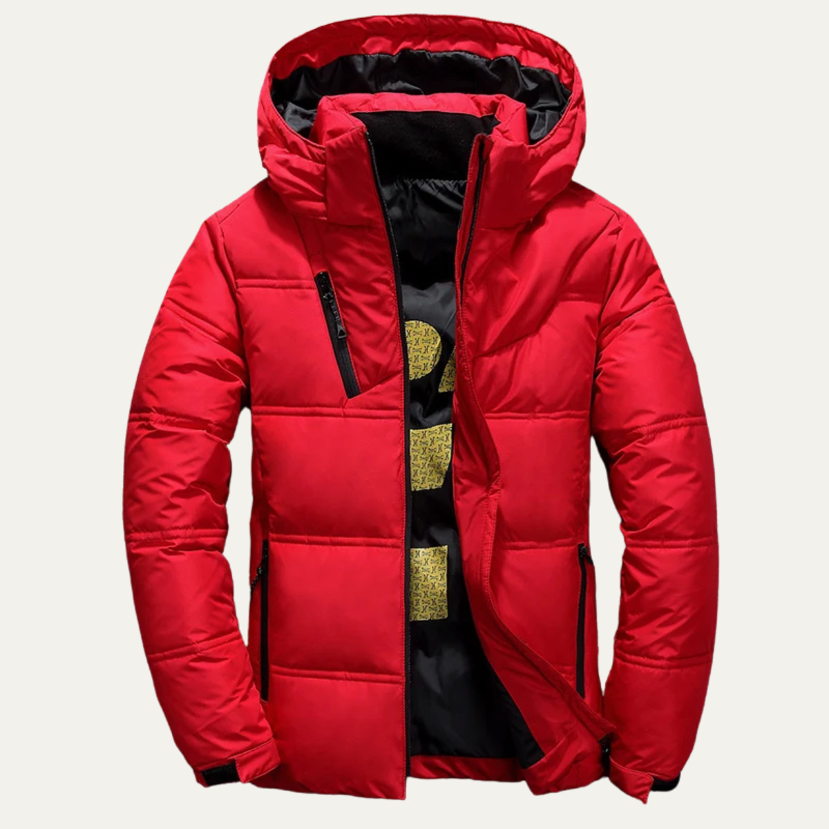 Axel | Men's Puffer Jacket Black Hooded Winter