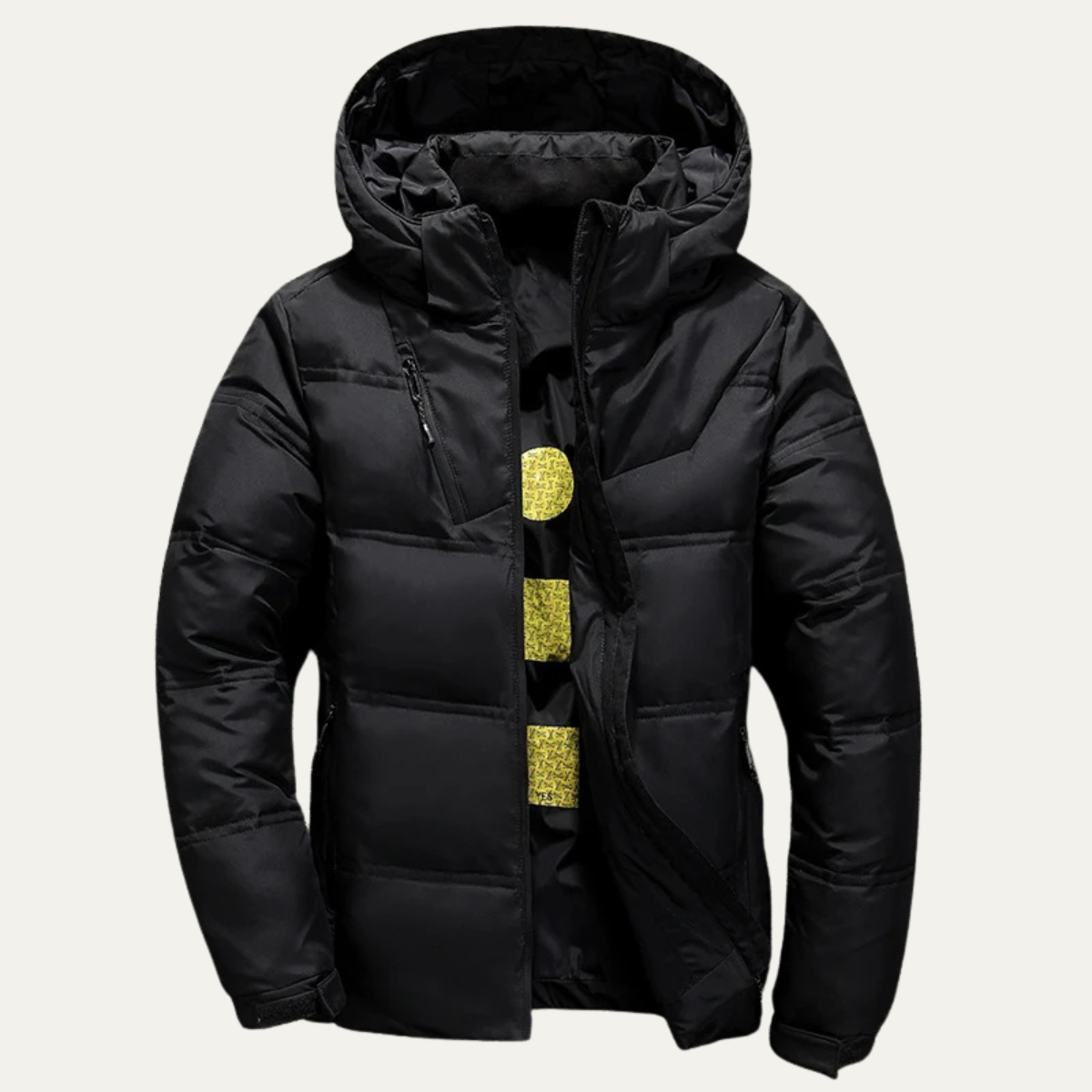 Axel | Men's Puffer Jacket Black Hooded Winter